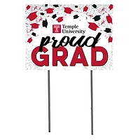 Temple Owls  18" x 24" Proud Grad Yard Sign
