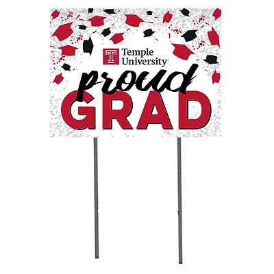 Temple Owls  18" x 24" Proud Grad Yard Sign