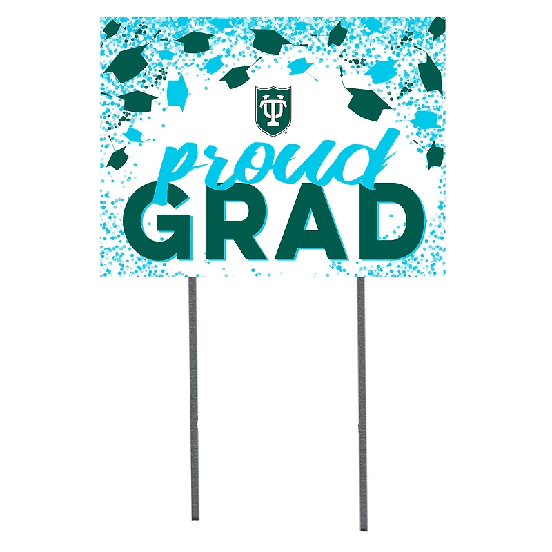 Tulane Green Wave 18" x 24" Proud Grad Yard Sign
