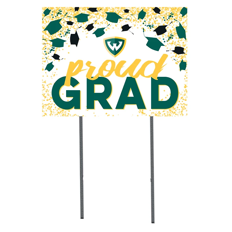 Wayne State Warriors  18" x 24" Proud Grad Yard Sign