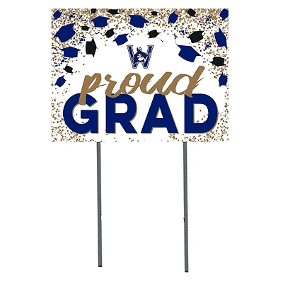 Westfield State Owls  18" x 24" Proud Grad Yard Sign