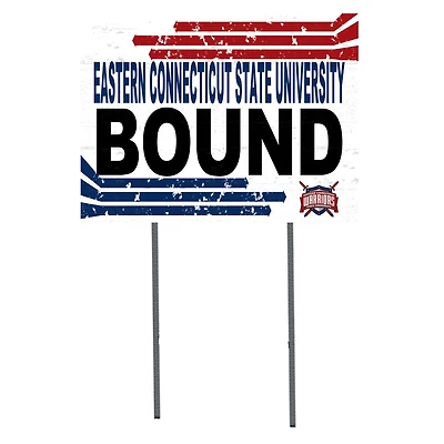 White Eastern Connecticut State Warriors 18" x 24" Bound Yard Sign