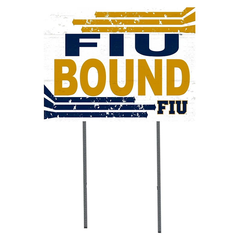 White FIU Panthers 18" x 24" Bound Yard Sign