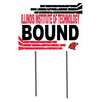 White Illinois Tech Scarlet Hawks 18" x 24" Bound Yard Sign
