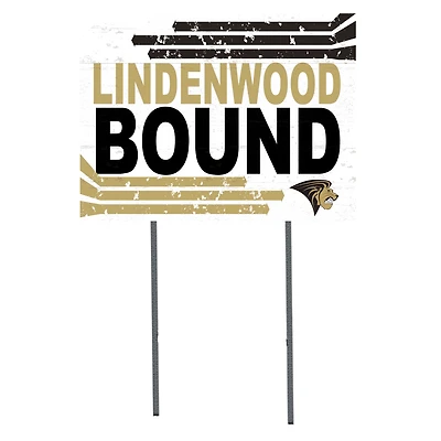 White Lindenwood Lions 18" x 24" Bound Yard Sign