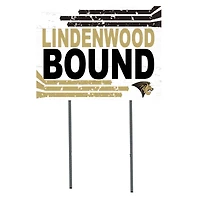 White Lindenwood Lions 18" x 24" Bound Yard Sign