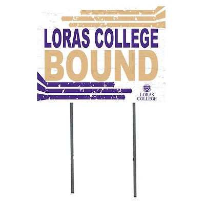 White Loras College Duhawks 18" x 24" Bound Yard Sign