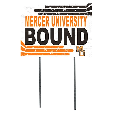 White Mercer Bears 18" x 24" Bound Yard Sign