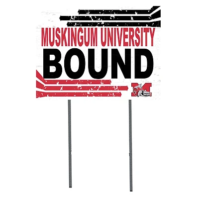 White Muskingum Muskies 18" x 24" Bound Yard Sign