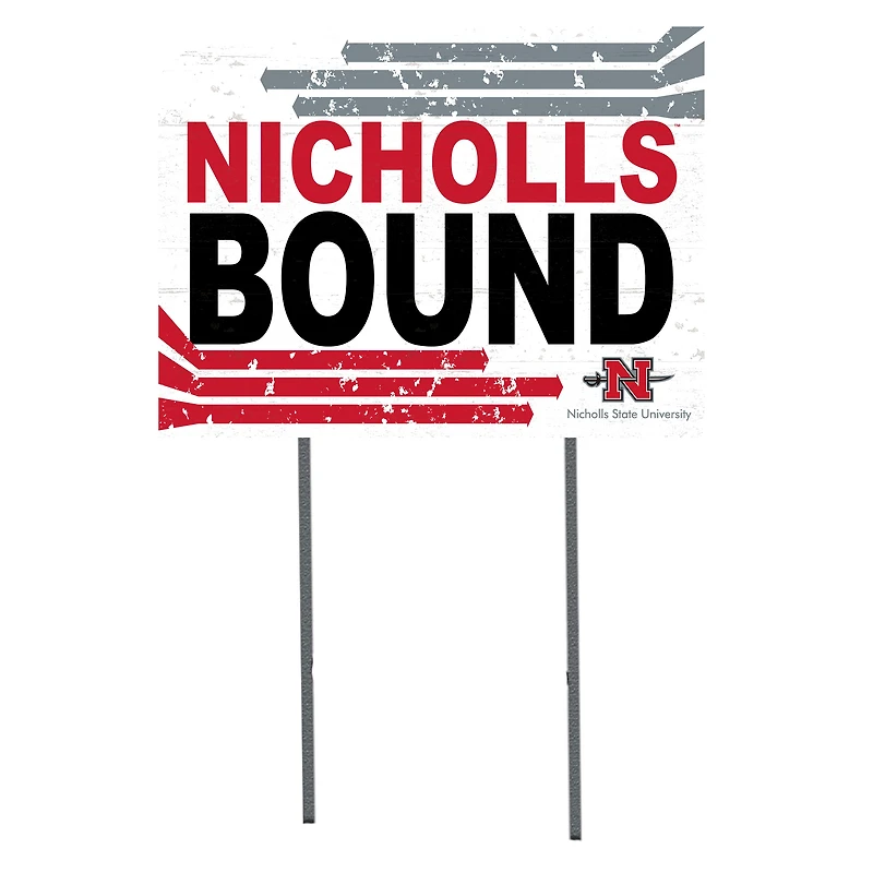 White Nicholls State Colonels 18" x 24" Bound Yard Sign