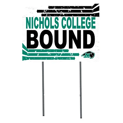 White Nichols College Bison 18" x 24" Bound Yard Sign