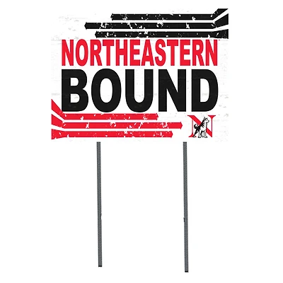 White Northeastern Huskies 18" x 24" Bound Yard Sign