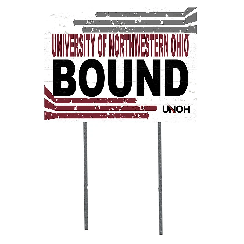 White Northwestern Ohio Racers 18" x 24" Bound Yard Sign