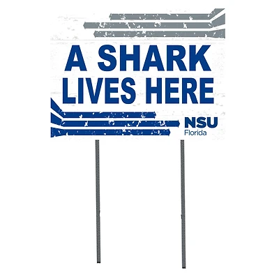 White Nova Southeastern Sharks 18" x 24" Bound Yard Sign