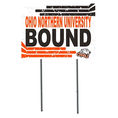 White Ohio Northern Polar Bears 18" x 24" Bound Yard Sign