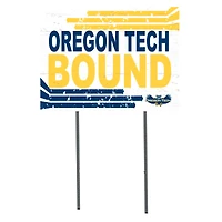 White Oregon Tech Hustlin' Owls 18" x 24" Bound Yard Sign