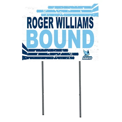 White RWU Hawks 18" x 24" Bound Yard Sign