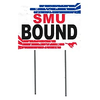 White SMU Mustangs 18" x 24" Bound Yard Sign
