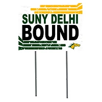 White SUNY Delhi Broncos 18" x 24" Bound Yard Sign