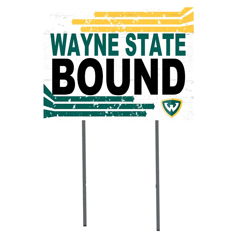 White Wayne State Warriors 18" x 24" Bound Yard Sign