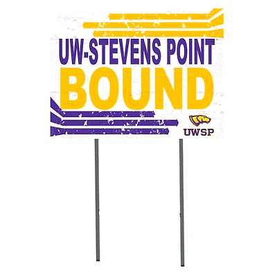 White Wisconsin-Stevens Point Pointers 18" x 24" Bound Yard Sign