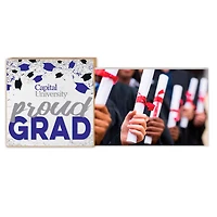 White Capital University Comets 5" x 10.5" Proud Grad Floating Frame