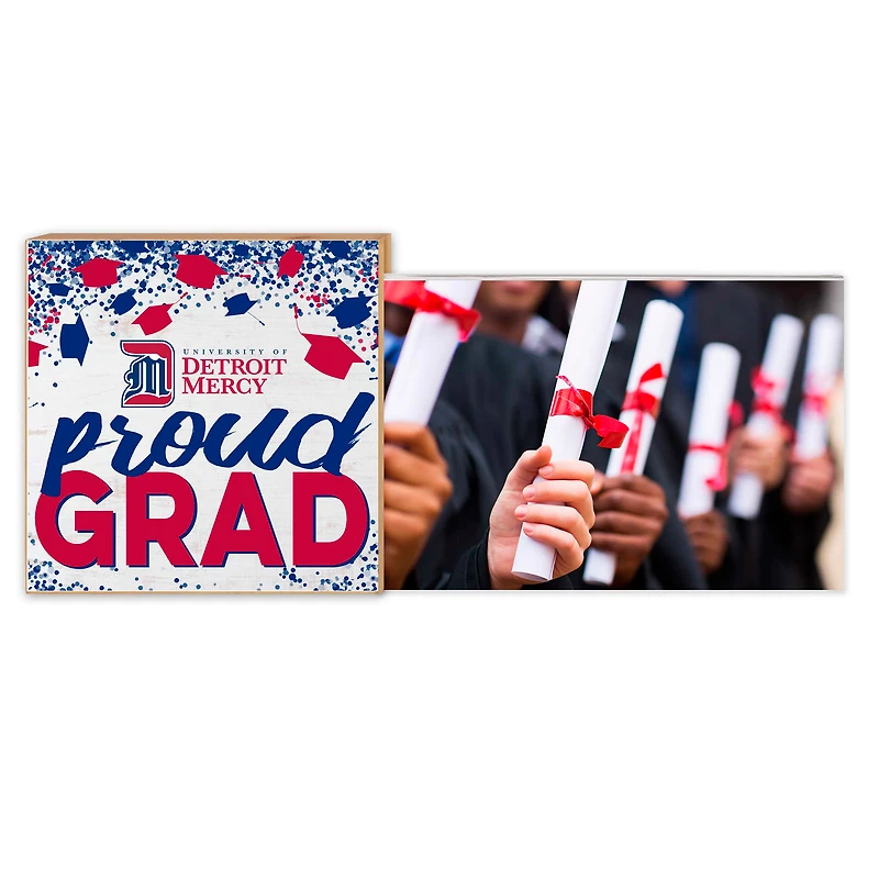White U of Detroit Mercy Titans 5" x 10.5" Proud Grad Floating Frame