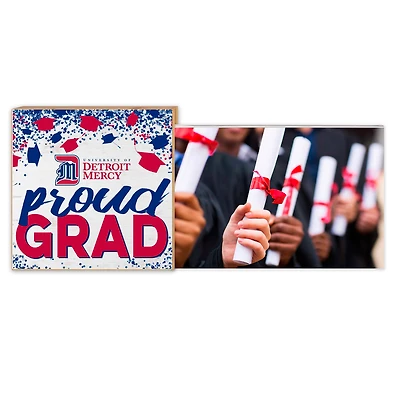 White U of Detroit Mercy Titans 5" x 10.5" Proud Grad Floating Frame