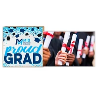 White Mid Michigan College 5" x 10.5" Proud Grad Floating Frame