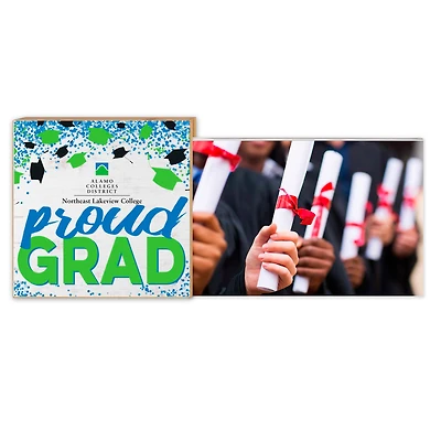 White NLC Nighthawks 5" x 10.5" Proud Grad Floating Frame