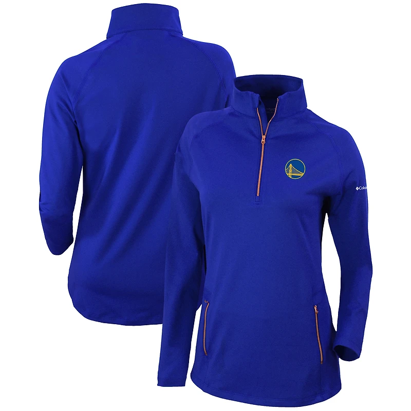 Women's Columbia  Blue Golden State Warriors  Omni-Wick Outward Nine Quarter-Zip Pullover Top