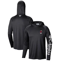 Men's Columbia  Black Miami Heat  Terminal Tackle Long Sleeve Hoodie T-Shirt