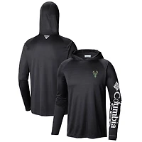 Men's Columbia  Black Milwaukee Bucks  Terminal Tackle Long Sleeve Hoodie T-Shirt