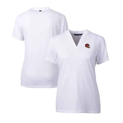 Women's Cutter & Buck  White Cincinnati Bengals Helmet Logo DryTec Forge Stretch V-Neck Blade Top