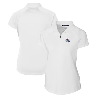 Women's Cutter & Buck  White Buffalo Bills Helmet Logo DryTec Forge Stretch Polo
