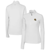 Women's Cutter & Buck  White San Francisco 49ers Helmet Logo DryTec Traverse Stretch Quarter-Zip Pullover Top