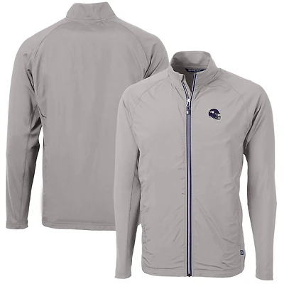 Men's Cutter & Buck  Silver Minnesota Vikings Helmet Adapt Eco Knit Hybrid Recycled Full-Zip Jacket
