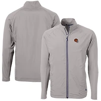 Men's Cutter & Buck  Silver Cincinnati Bengals Helmet Adapt Eco Knit Hybrid Recycled Full-Zip Jacket
