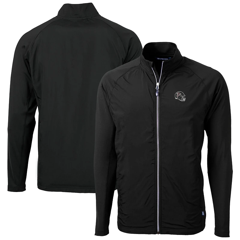 Men's Cutter & Buck  Black Atlanta Falcons Helmet Adapt Eco Knit Hybrid Recycled Full-Zip Jacket
