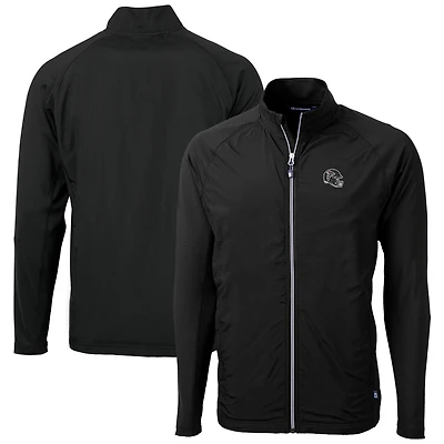 Men's Cutter & Buck  Black Atlanta Falcons Helmet Adapt Eco Knit Hybrid Recycled Full-Zip Jacket