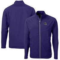 Men's Cutter & Buck  Purple Baltimore Ravens Helmet Adapt Eco Knit Hybrid Recycled Full-Zip Jacket