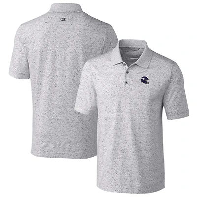 Men's Cutter & Buck  Gray Minnesota Vikings Helmet Advantage Space Dye Tri-Blend Polo