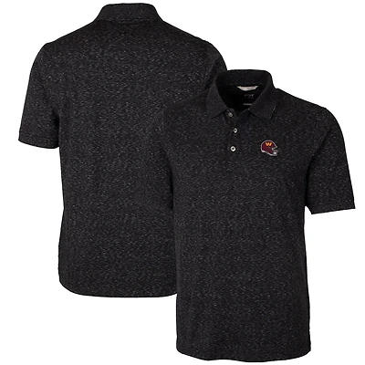 Men's Cutter & Buck  Black Washington Commanders Helmet Advantage Space Dye Tri-Blend Polo