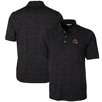 Men's Cutter & Buck  Black Washington Commanders Helmet Advantage Space Dye Tri-Blend Polo