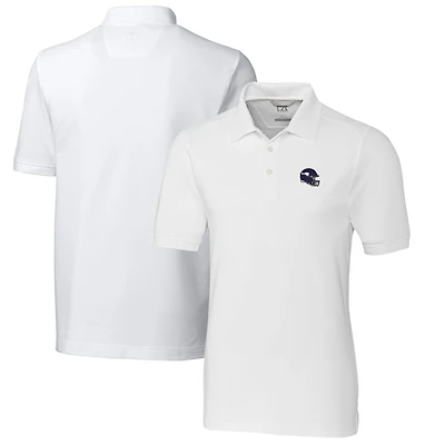 Men's Cutter & Buck  White Minnesota Vikings Helmet Advantage Tri-Blend Pique Polo