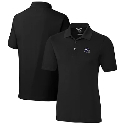 Men's Cutter & Buck  Black Minnesota Vikings Helmet Advantage Tri-Blend Pique Polo