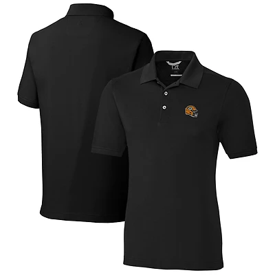 Men's Cutter & Buck  Black Green Bay Packers Helmet Advantage Tri-Blend Pique Polo