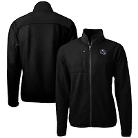 Men's Cutter & Buck  Black New York Giants Helmet Cascade Eco Sherpa Fleece Full-Zip Jacket