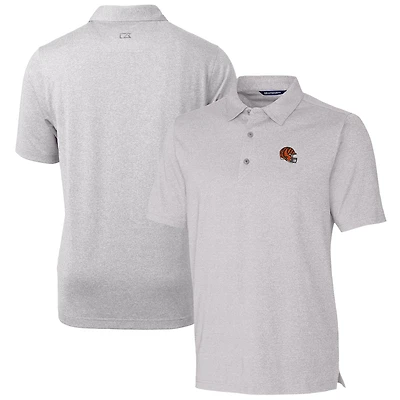 Men's Cutter & Buck  Heather Gray Cincinnati Bengals Helmet Forge Stretch Polo