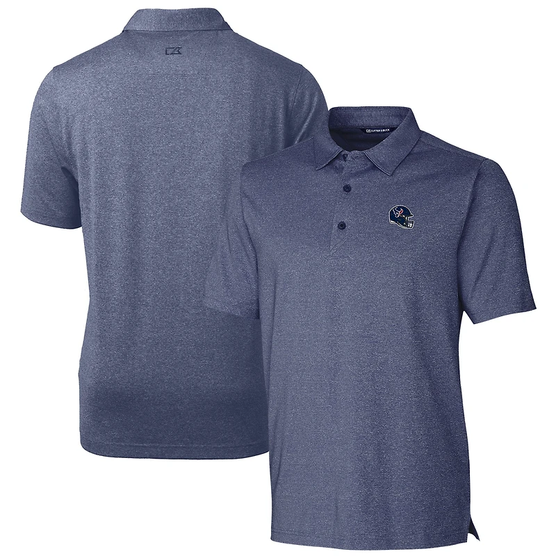 Men's Cutter & Buck  Heather Navy Houston Texans Helmet Forge Stretch Polo